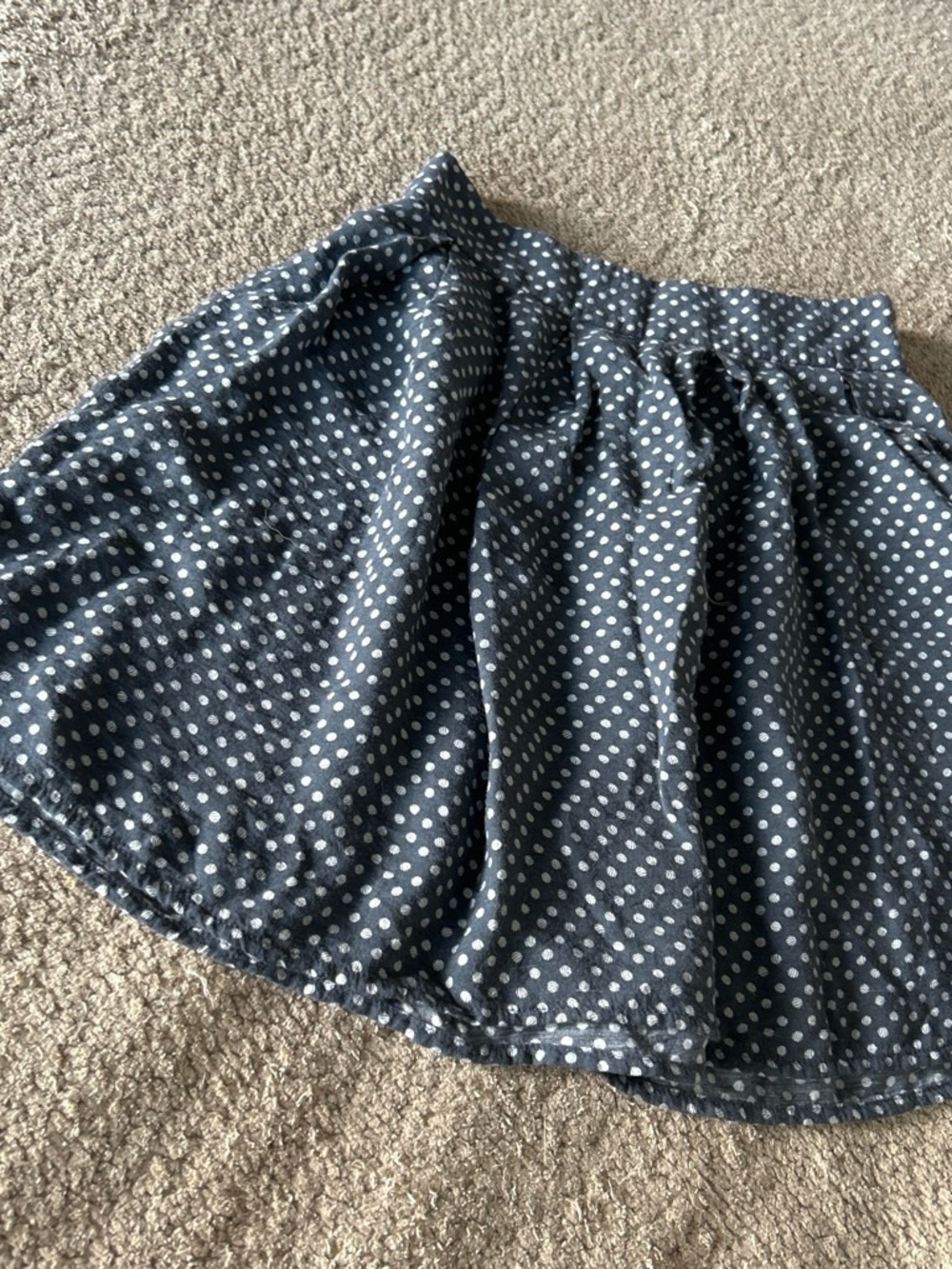 Monrow Navy & White Polka Dot Skater Skirt